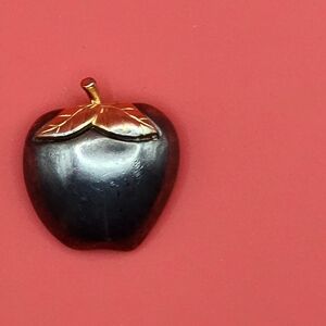 Vintage 80's Pretty & Sturdy Apple Pewter Gold Filled Brooch/Pin